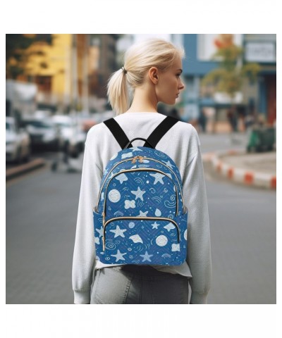 Blue Starfish Backpack for Women Casual Daypack Travel Purse Lightweight Shoulder Bag Small Backpacks for Outdoor Ladies Work...