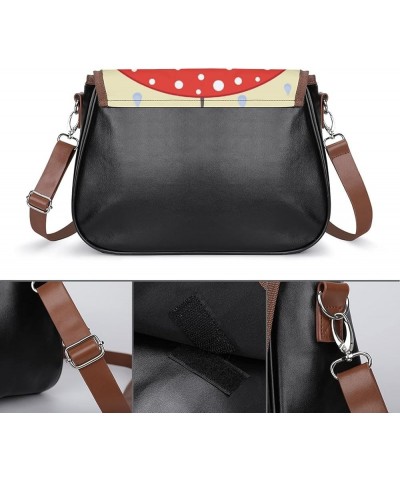 Printed Crossbody Bag Shoulder Bag PU Leather Women's Designer Satchels Rabbit Moon Starry Sky Color8 $22.56 Satchels