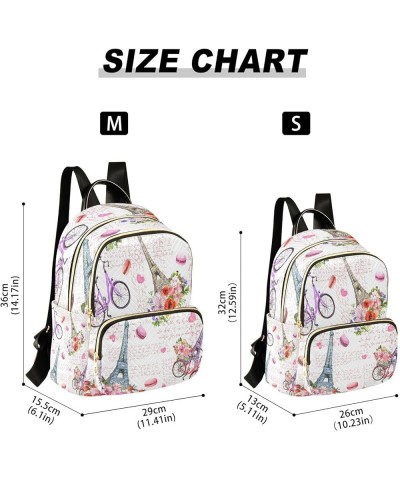 Eiffel Tower Hearts Flowers Women Backpack Purse Ladies Fashion Shoulder Bag Daypack Travel Bag 10L Medium $18.19 Backpacks