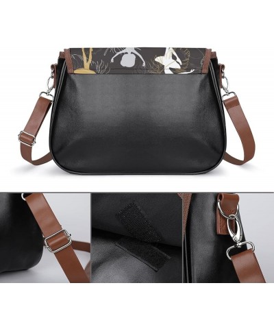 Printed Crossbody Bag Shoulder Bag PU Leather Women's Designer Satchels Animal Horse Elephant Color10 $22.56 Satchels