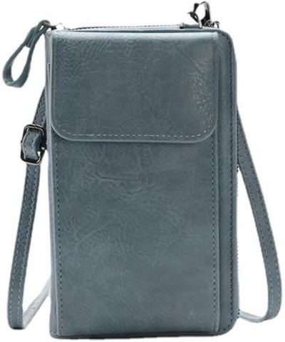 Crossbody Phone Bag for Women Leather Ladies Cross Body Credit Card Holder Wallet Mini Handbags Phone Purse Blue $12.48 Totes