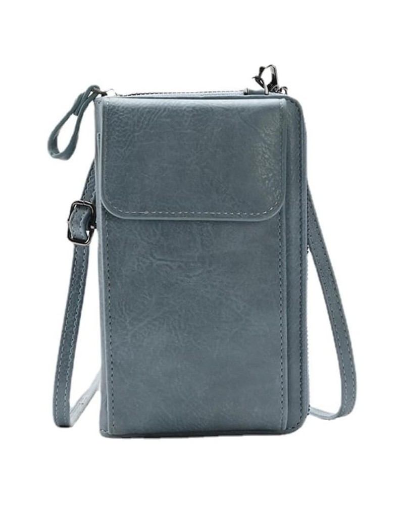 Crossbody Phone Bag for Women Leather Ladies Cross Body Credit Card Holder Wallet Mini Handbags Phone Purse Blue $12.48 Totes