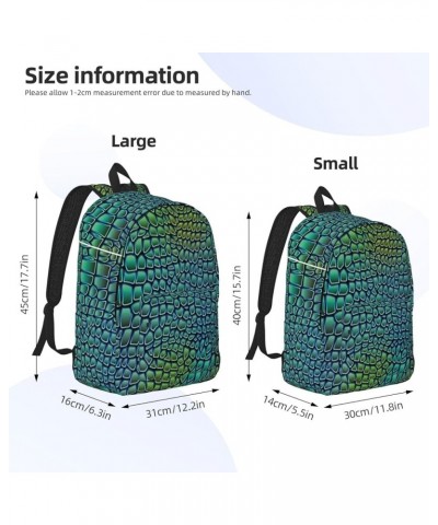 Alligator Skin Print Casual Double Shoulder Daypack,Anti-Theft Travel Canvas Backpack For Men And Women Black Medium $19.01 B...