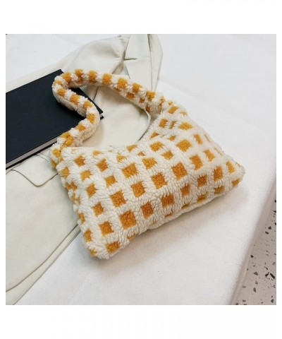 Fashion Shoulr Bag Retro Warm Autumn nter Unrarm Bag Fluffy er Small for Travel Work for Ladi Girl Beige Checkered $6.76 Shou...