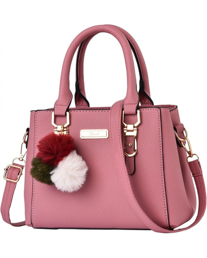 Crossbody Purses and Handbags for Women Leather Tote Top Handle Satchel Shoulder Bags Casual Trendy Crossbody Bags Pink $16.5...