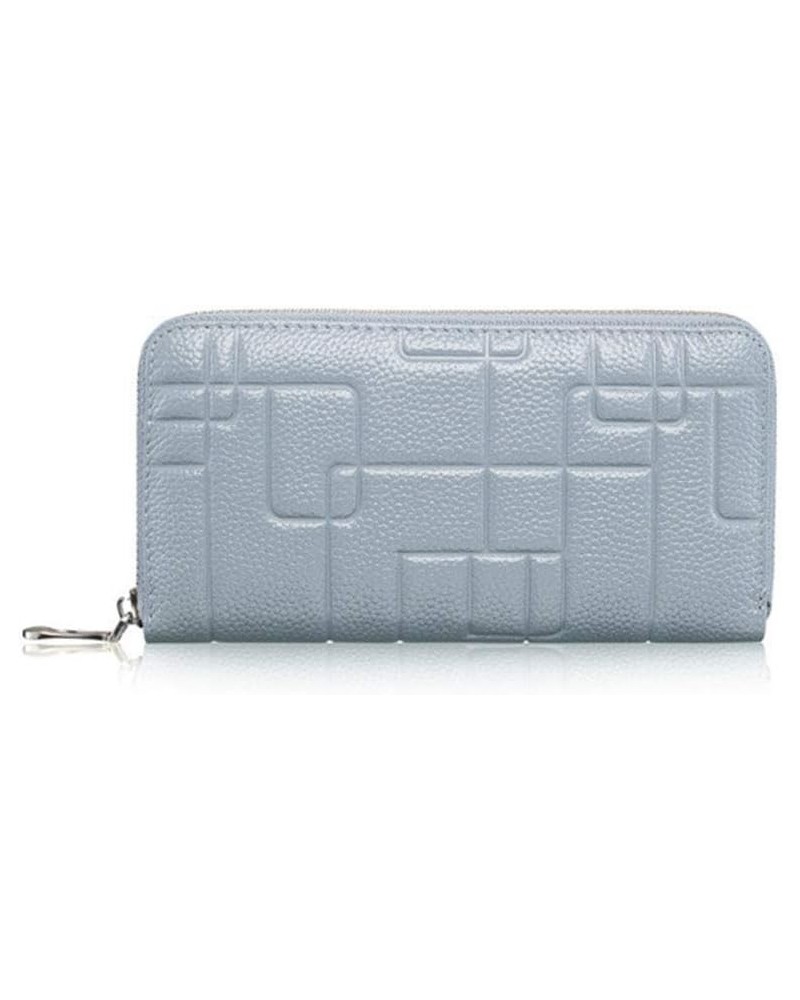 Womens Wallet Ladies Genuine Leather Zipper Clutch Purse Card Holder Travel Blue $11.99 Wallets