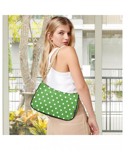 Green White Polka Dot Purse Handbags for Women Women's Handbag Green White Polka Dot $15.19 Shoulder Bags