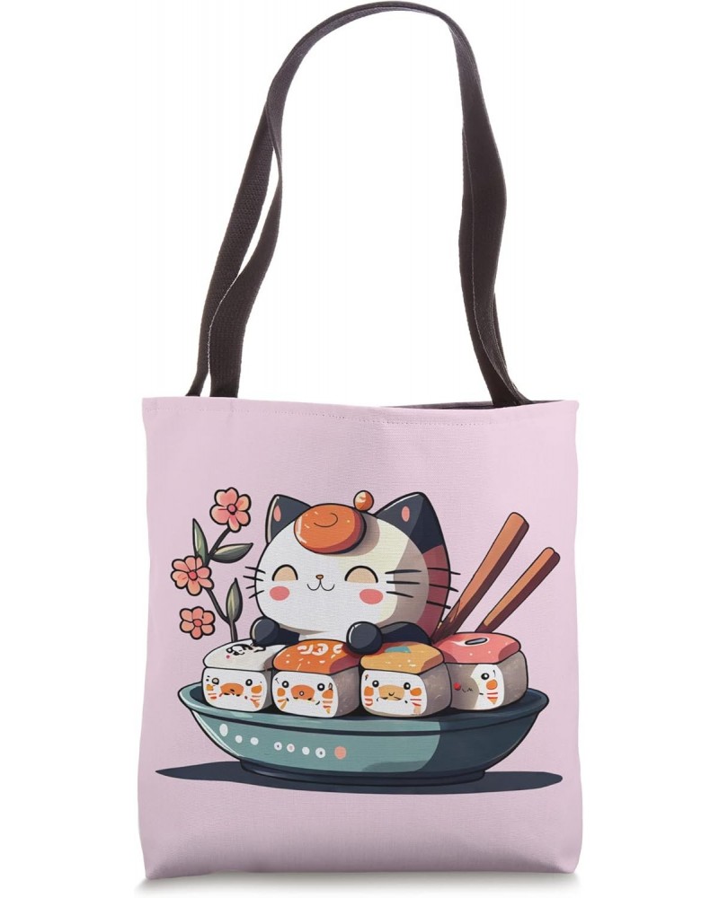 Cute Kawaii Kitten & Sushi Tote Bag $11.20 Totes