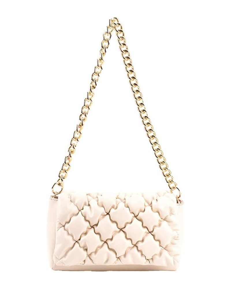 Quilted Purse for Women Classic Shoulder Bag Designer Crossbody Bag with Chain Strap White $11.43 Shoulder Bags