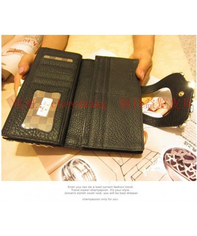 Genuine Leather Women's Wallet Ladies crystal Evening Clutch Bag Coin Purses Button Multi-card Rhinestone Fashion Female $51....