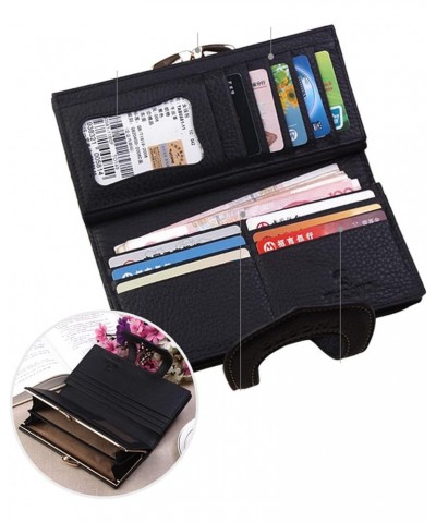 Genuine Leather Women's Wallet Ladies crystal Evening Clutch Bag Coin Purses Button Multi-card Rhinestone Fashion Female $51....