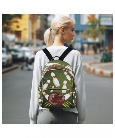 Fashion Backpack Mini Backpack Purse Casual Daily Backpack Bowling Ball for Travel for College Work Small $17.33 Backpacks