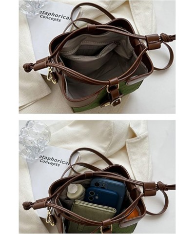 Bucket Bags for Women Drawstring Purse Small Leather Crossbody Purse Mini Shoulder Handbag Satchel Purses (Black) Beige $22.8...