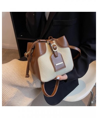 Bucket Bags for Women Drawstring Purse Small Leather Crossbody Purse Mini Shoulder Handbag Satchel Purses (Black) Beige $22.8...