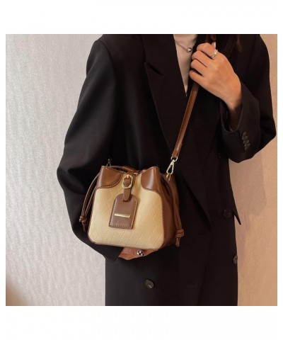 Bucket Bags for Women Drawstring Purse Small Leather Crossbody Purse Mini Shoulder Handbag Satchel Purses (Black) Beige $22.8...