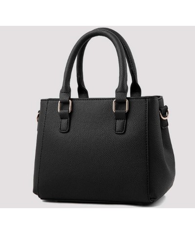 Women Pu Hairball Pendant Top Handle Bag Shoulder Bag Shopping Handbag Black $22.78 Shoulder Bags