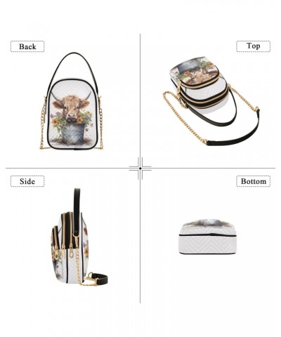 Cow in A Flowers Pot Small Crossbody Bags for Women Cell Phone Shoulder Purse Handbags Wallet 21214598 $12.88 Crossbody Bags