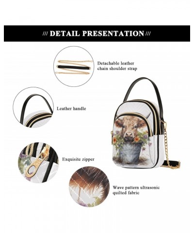 Cow in A Flowers Pot Small Crossbody Bags for Women Cell Phone Shoulder Purse Handbags Wallet 21214598 $12.88 Crossbody Bags