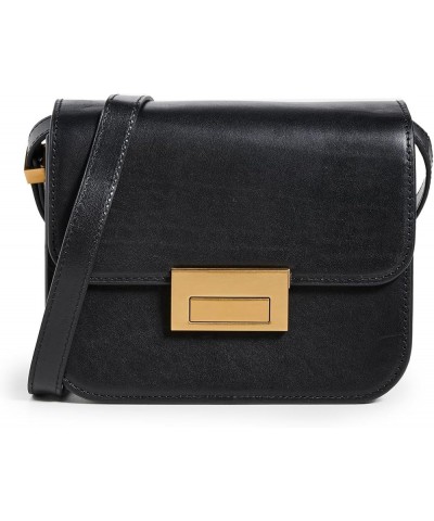 Women's Desi Leather Flap Crossbody Bag Black $141.90 Crossbody Bags