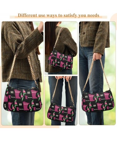 Crossbody Shoulder Chain Purse for Women With Zipper,Lightweight Small Evening Satchel Bag Belt Handbag Color 6 $14.70 Satchels