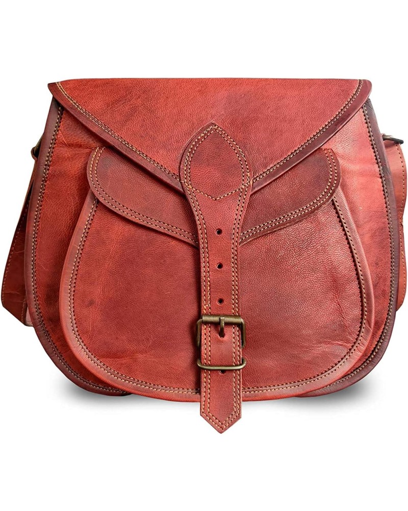 Leather Crossbody Satchel Bag Vintage Purses Handmade Rustic Bag for Women - Zipper $11.58 Satchels