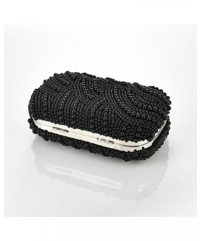 Women Pearl Evening Clutch Bag Handmade Full Beaded Elegant Bridal Purse Crossbody Handbag For Wedding Party Prom Black $21.8...