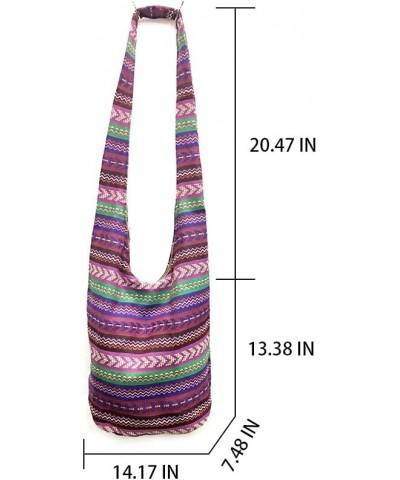 Shoulder Bag for women Hippie Crossbody Bag Bohemian Satchel Printed Cotton Linen Hobo Bag Purse Style 13 $13.15 Totes