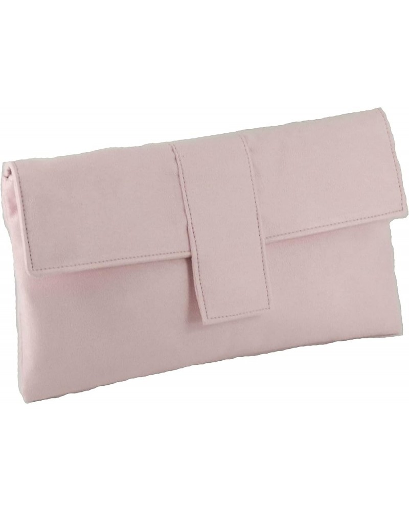 Womens Elegant Faux Suede Clutch Bag/Shoulder Bag Occasion Wedding Party Prom Bag Baby Pink $29.63 Clutches