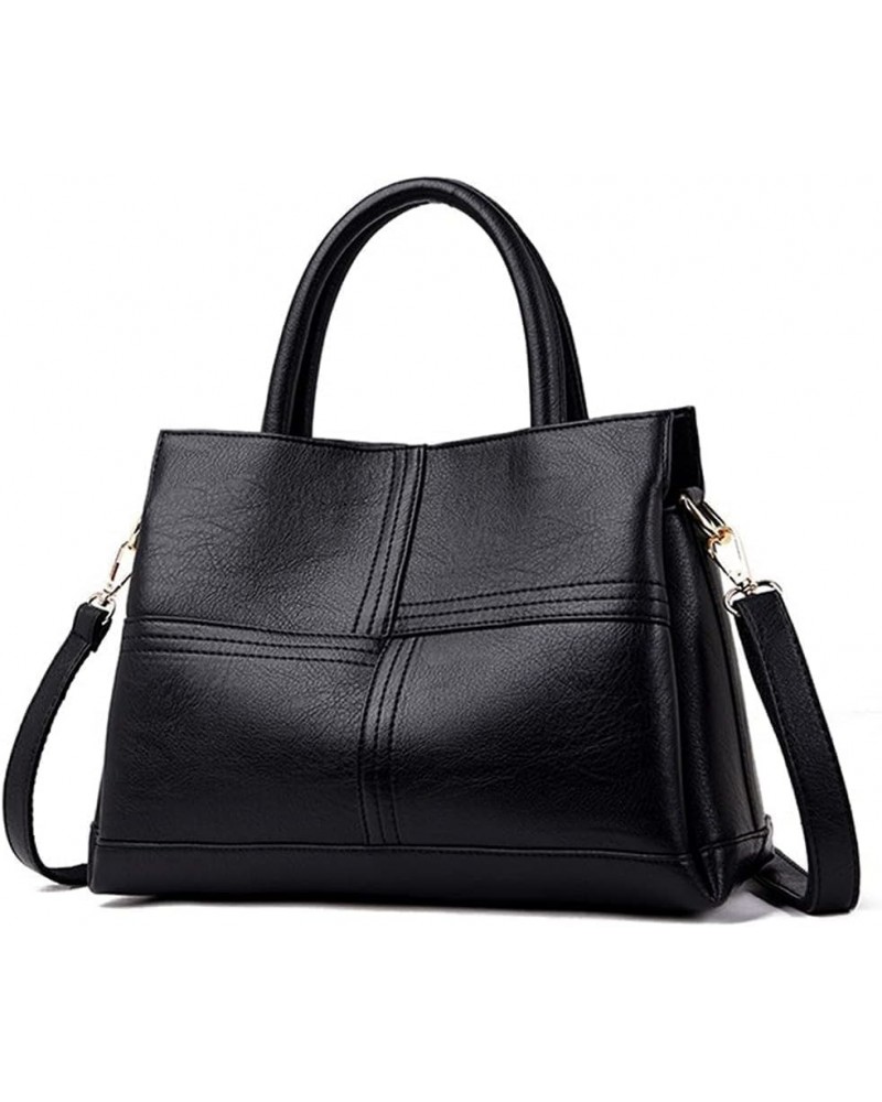 Women Handbag PU Leather Shoulder Bag Top Handle Bag Tote Bag with Long Shoulder Strap Black $34.41 Totes