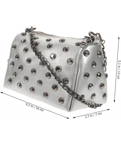 1 PC Shell Rivet Bag Ladies Shoulder Bags Leather Crossbody Bag for Women Ladies Wallet Cross Body Bag Light Grey $12.50 Shou...