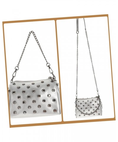 1 PC Shell Rivet Bag Ladies Shoulder Bags Leather Crossbody Bag for Women Ladies Wallet Cross Body Bag Light Grey $12.50 Shou...