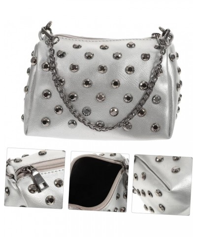 1 PC Shell Rivet Bag Ladies Shoulder Bags Leather Crossbody Bag for Women Ladies Wallet Cross Body Bag Light Grey $12.50 Shou...