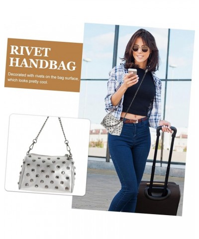 1 PC Shell Rivet Bag Ladies Shoulder Bags Leather Crossbody Bag for Women Ladies Wallet Cross Body Bag Light Grey $12.50 Shou...