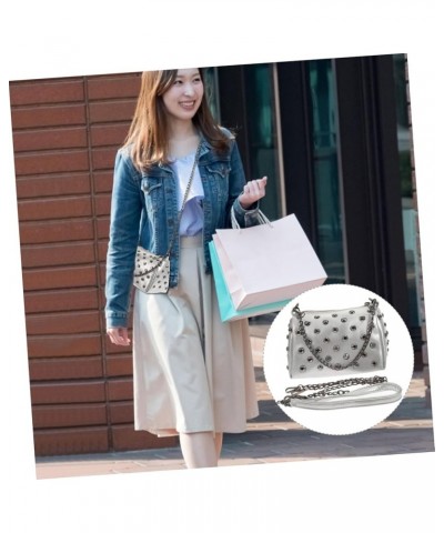 1 PC Shell Rivet Bag Ladies Shoulder Bags Leather Crossbody Bag for Women Ladies Wallet Cross Body Bag Light Grey $12.50 Shou...