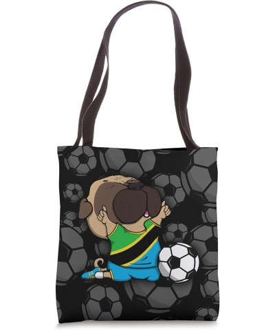 Pug Tanzania Soccer Fans Jersey Tanzanian Football Lovers Tote Bag $11.25 Totes