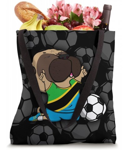 Pug Tanzania Soccer Fans Jersey Tanzanian Football Lovers Tote Bag $11.25 Totes