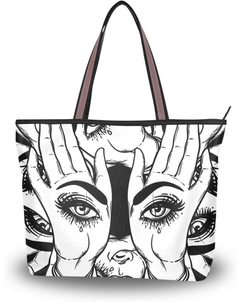 My Daily Women Tote Shoulder Bag Mystic All Seeing Eye Handbag Large $12.42 Shoulder Bags