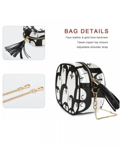 Women's Penguin Black White Crossbody Bag Fashion Purses Bag Cross Body Bag Shoulder Handbag with Adjustable Chain Strap $12....