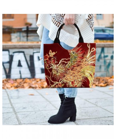 Ethnic Women Peafowl Embroidery Messenger Bag Retro Beads Canvas Handbags Wine Red1 $10.13 Shoulder Bags