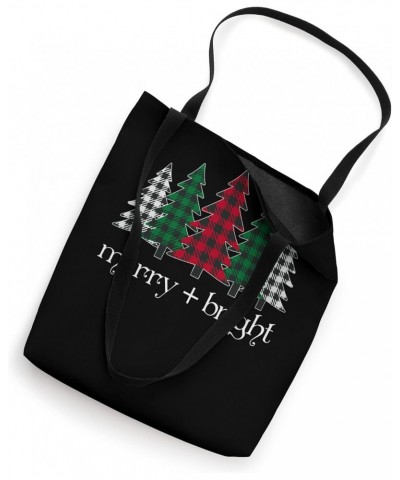 merry and bright red buffalo plaid trees Tote Bag $11.54 Totes