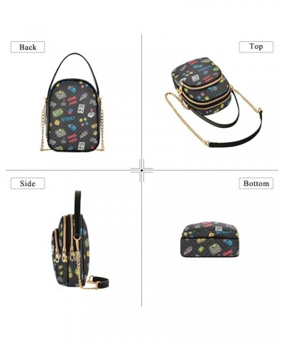 Crossbody Bags for Women Quilted Chain Crossbody Purses Trendy Colorful Blocks Cross Body Phone Purse Handbag Gamepad 15 $13....