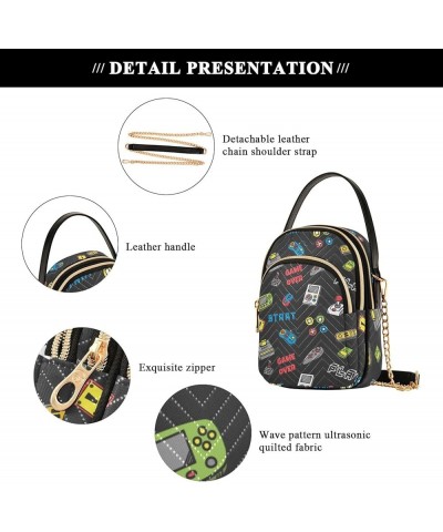 Crossbody Bags for Women Quilted Chain Crossbody Purses Trendy Colorful Blocks Cross Body Phone Purse Handbag Gamepad 15 $13....