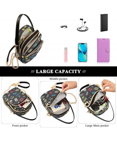 Crossbody Bags for Women Quilted Chain Crossbody Purses Trendy Colorful Blocks Cross Body Phone Purse Handbag Gamepad 15 $13....