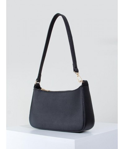 Women's Shoulder Bag PU Leather Handle Handbag Clutch Purse Black $10.75 Shoulder Bags