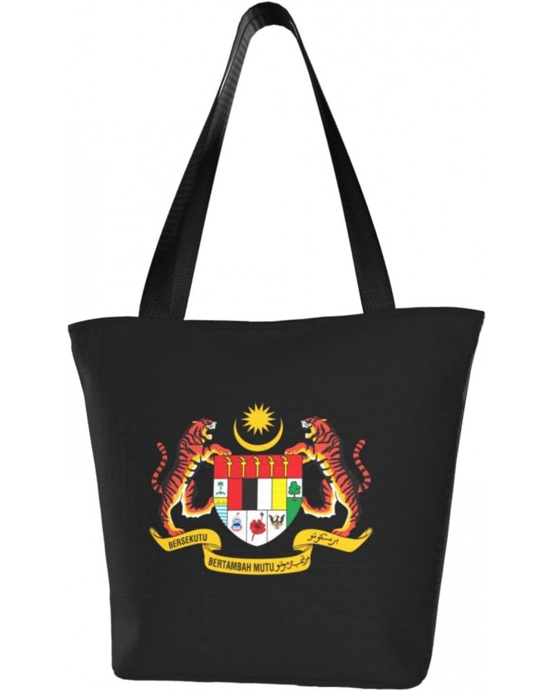 Coat of Arms of Malaysia Women'S Casual One Shoulder Carry Shopping Bag Large Capacity Working Storage Handbag $19.01 Shoulde...