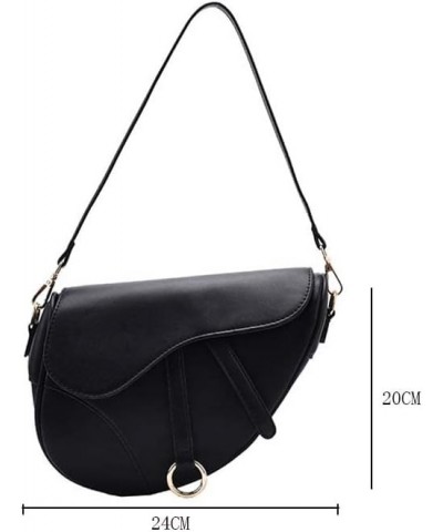 Women Trendy Small Clutch Purse Saddle Shoulder Bag Underarm Handbag Satchel HandBag Crossbody Bag Black $27.82 Satchels