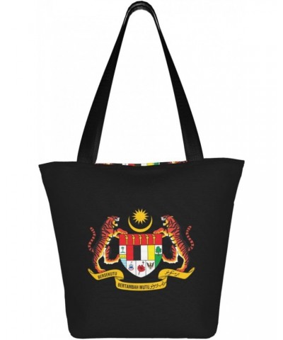 Coat of Arms of Malaysia Women'S Casual One Shoulder Carry Shopping Bag Large Capacity Working Storage Handbag $19.01 Shoulde...