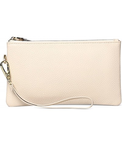 Women's Wristlet Clutch Slim Leather Wallet RFID Blocking Handbag 1-2023-beige $12.99 Wristlets