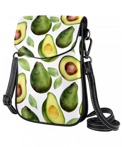 Faux Leather Crossbody Bag for Women, Messenger Bag, Shoulder Bag, avocado and leaf $10.79 Crossbody Bags