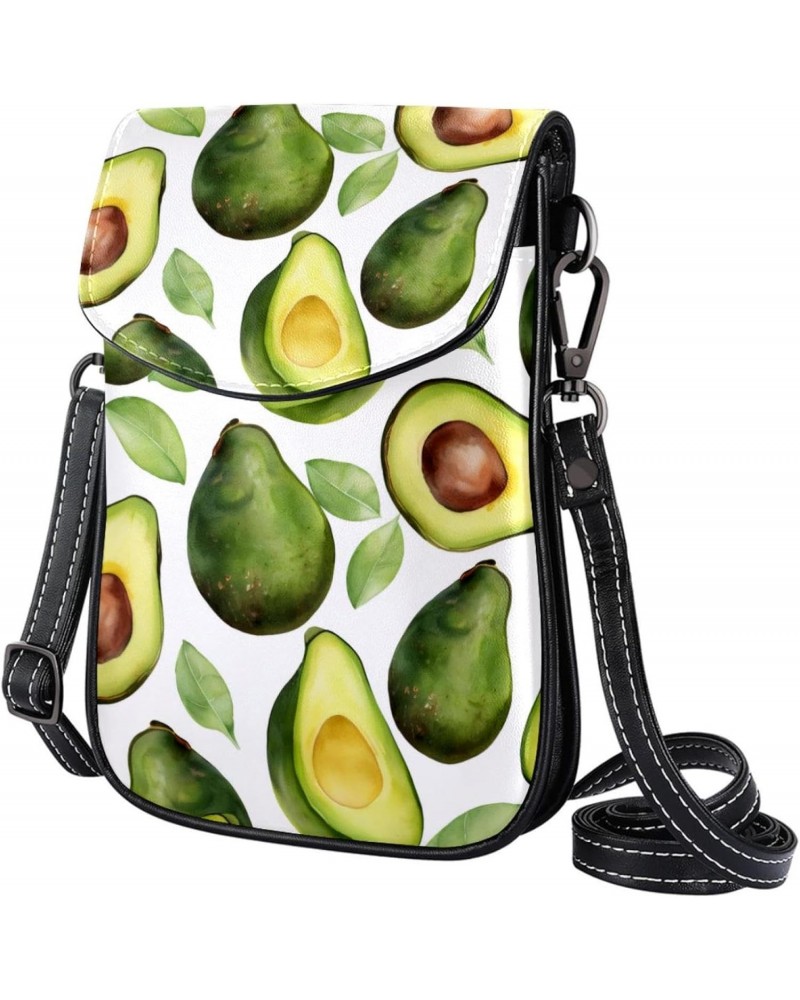 Faux Leather Crossbody Bag for Women, Messenger Bag, Shoulder Bag, avocado and leaf $10.79 Crossbody Bags